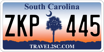 SC license plate ZKP445