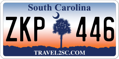 SC license plate ZKP446