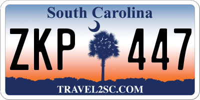SC license plate ZKP447
