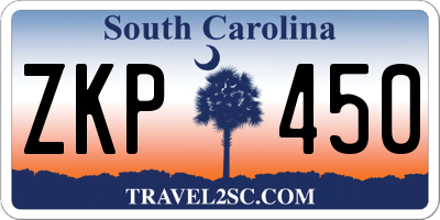 SC license plate ZKP450