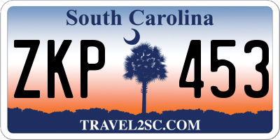 SC license plate ZKP453