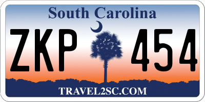 SC license plate ZKP454