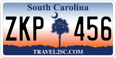 SC license plate ZKP456