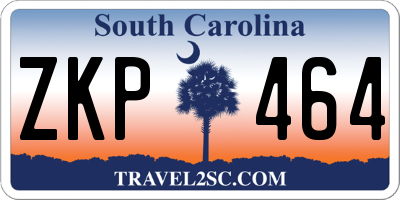 SC license plate ZKP464