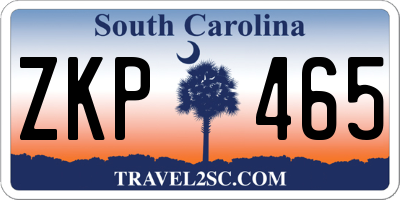 SC license plate ZKP465