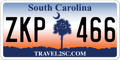 SC license plate ZKP466