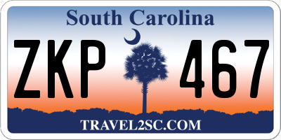 SC license plate ZKP467