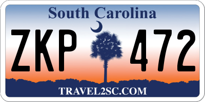 SC license plate ZKP472