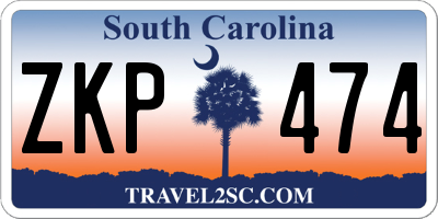 SC license plate ZKP474
