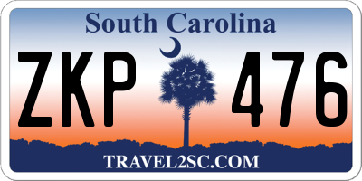 SC license plate ZKP476