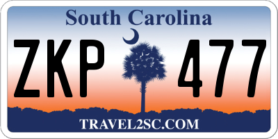 SC license plate ZKP477