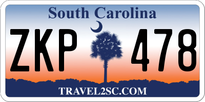 SC license plate ZKP478