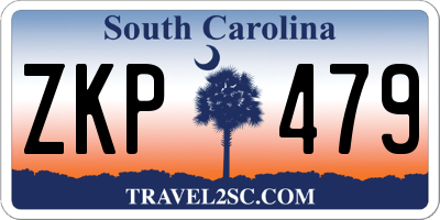 SC license plate ZKP479