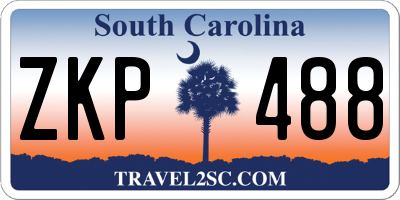 SC license plate ZKP488