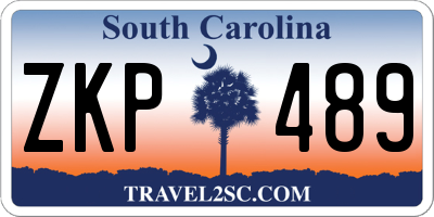 SC license plate ZKP489