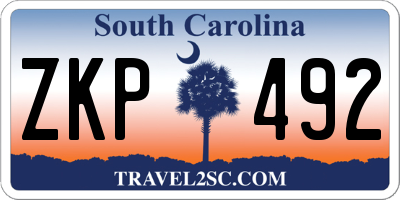SC license plate ZKP492