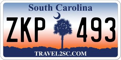 SC license plate ZKP493
