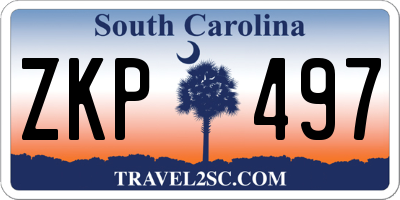SC license plate ZKP497