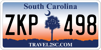 SC license plate ZKP498
