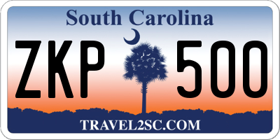 SC license plate ZKP500
