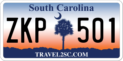 SC license plate ZKP501
