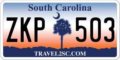 SC license plate ZKP503