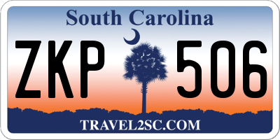 SC license plate ZKP506
