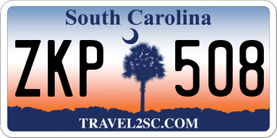 SC license plate ZKP508