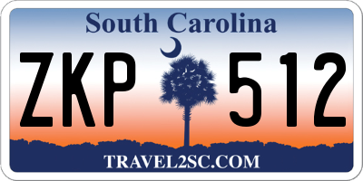 SC license plate ZKP512