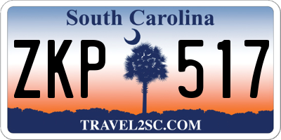SC license plate ZKP517