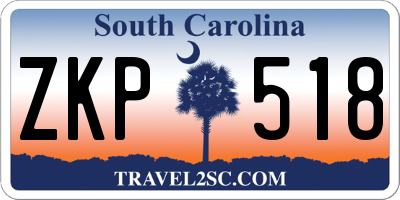 SC license plate ZKP518
