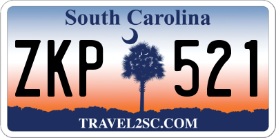 SC license plate ZKP521
