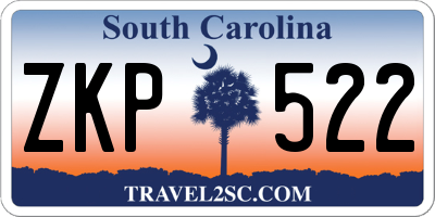 SC license plate ZKP522
