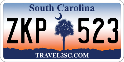 SC license plate ZKP523