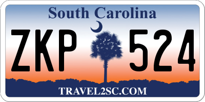 SC license plate ZKP524