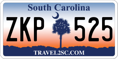 SC license plate ZKP525