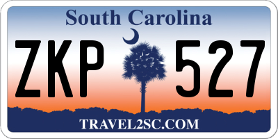 SC license plate ZKP527