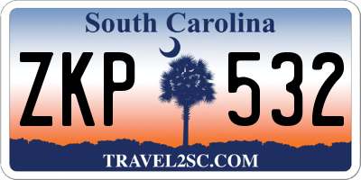 SC license plate ZKP532