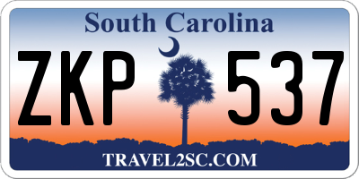 SC license plate ZKP537