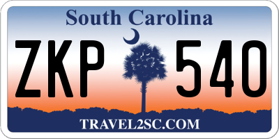 SC license plate ZKP540