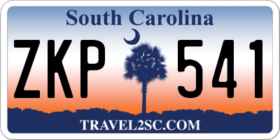 SC license plate ZKP541