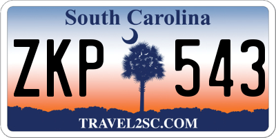 SC license plate ZKP543