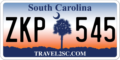 SC license plate ZKP545