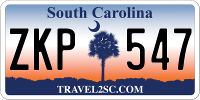 SC license plate ZKP547