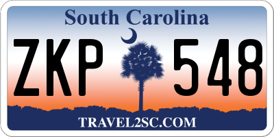 SC license plate ZKP548