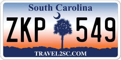 SC license plate ZKP549