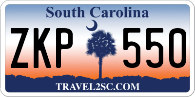 SC license plate ZKP550