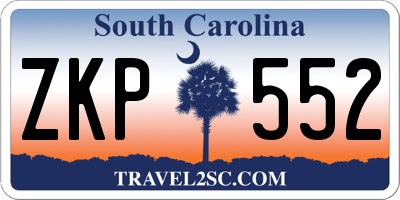 SC license plate ZKP552