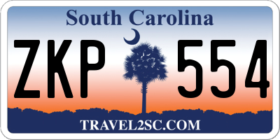 SC license plate ZKP554