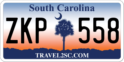 SC license plate ZKP558